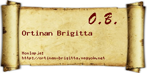 Ortinan Brigitta névjegykártya